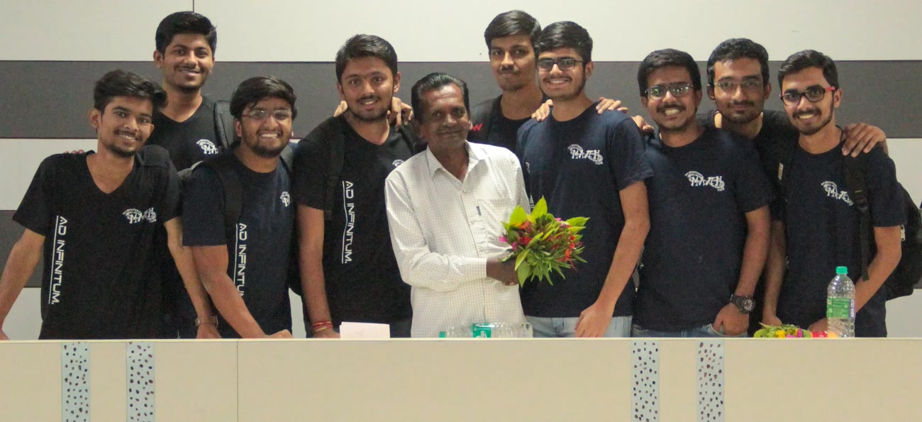 Bhaskaracharya Math Club members wearing the designed apparel at a club event